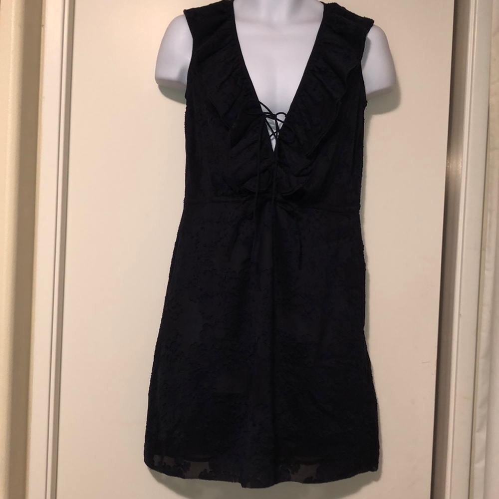 Tory Burch, Silk and Navy, Size 2 Ruffle Dress,EUC